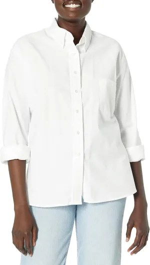 Red Kap mens Red Kap® Women's Long Sleeve Executive Oxford Dress Shirt, White, 18 US
