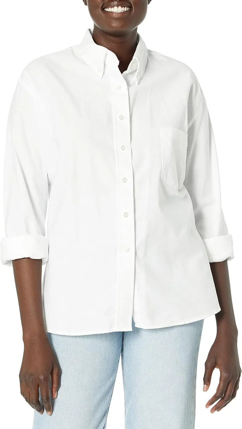 Red Kap mens Red Kap® Women's Long Sleeve Executive Oxford Dress Shirt, White, 18 US