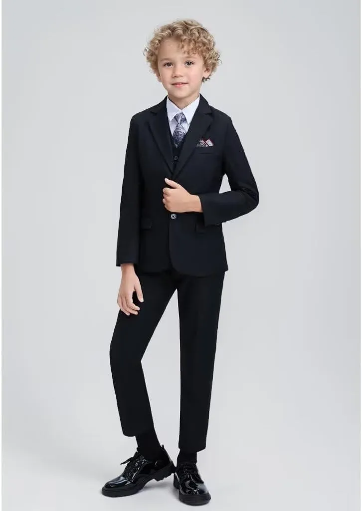 ROZU Boys Dress Pants Flat Front School Uniform Pants for Boys Toddler Kids Formal Belt Loops Boy’s Suit Pants 2T-20