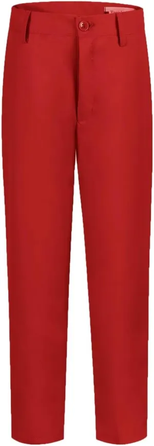 ROZU Boys Dress Pants Flat Front School Uniform Pants for Boys Toddler Kids Formal Belt Loops Boy’s Suit Pants 2T-20