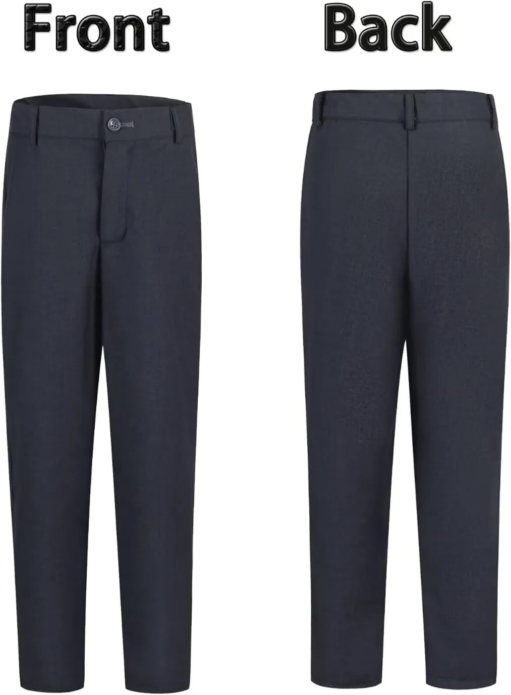ROZU Boys Dress Pants Flat Front School Uniform Pants for Boys Toddler Kids Formal Belt Loops Boy’s Suit Pants 2T-20
