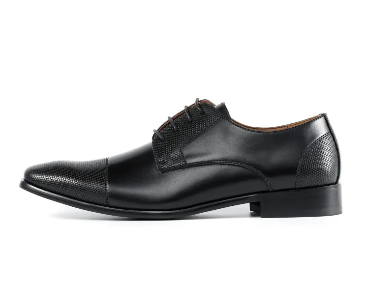 Russo Black Cap Toe Shoes