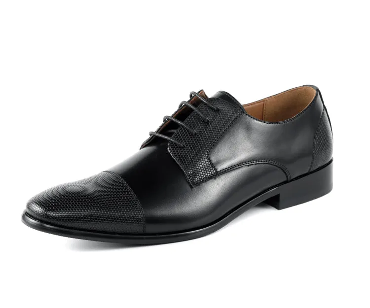Russo Black Cap Toe Shoes