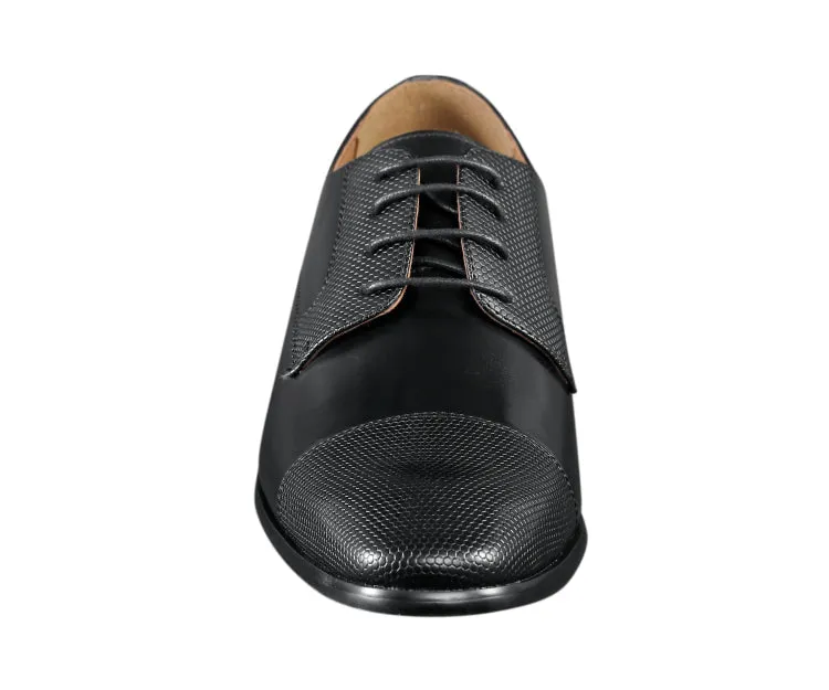 Russo Black Cap Toe Shoes