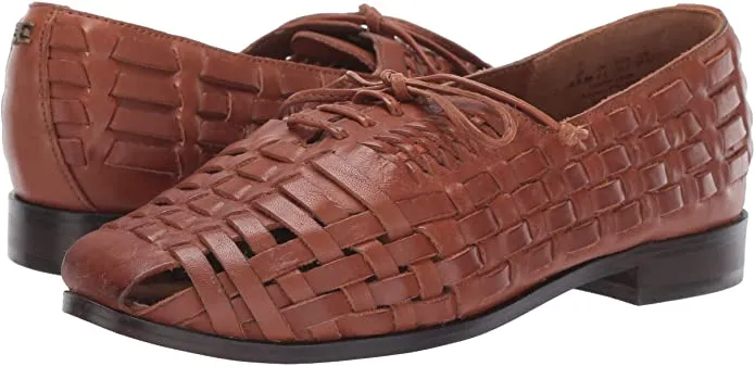Saddle Edelman Problem-free return Retro Sam Cognac Lace-up Loafer Leather Most-ordered Oxford Rishel Tan Flat