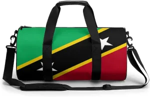 Saint Kitts Flag Gym Bag with Wet Pocket Travel Duffel for Boys Girls Weekender Overnight