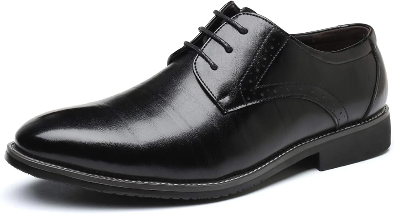 Santimon Men's Oxford Shoes Classic Formal Business Pointed Toe Lace Up Dress Shoes
