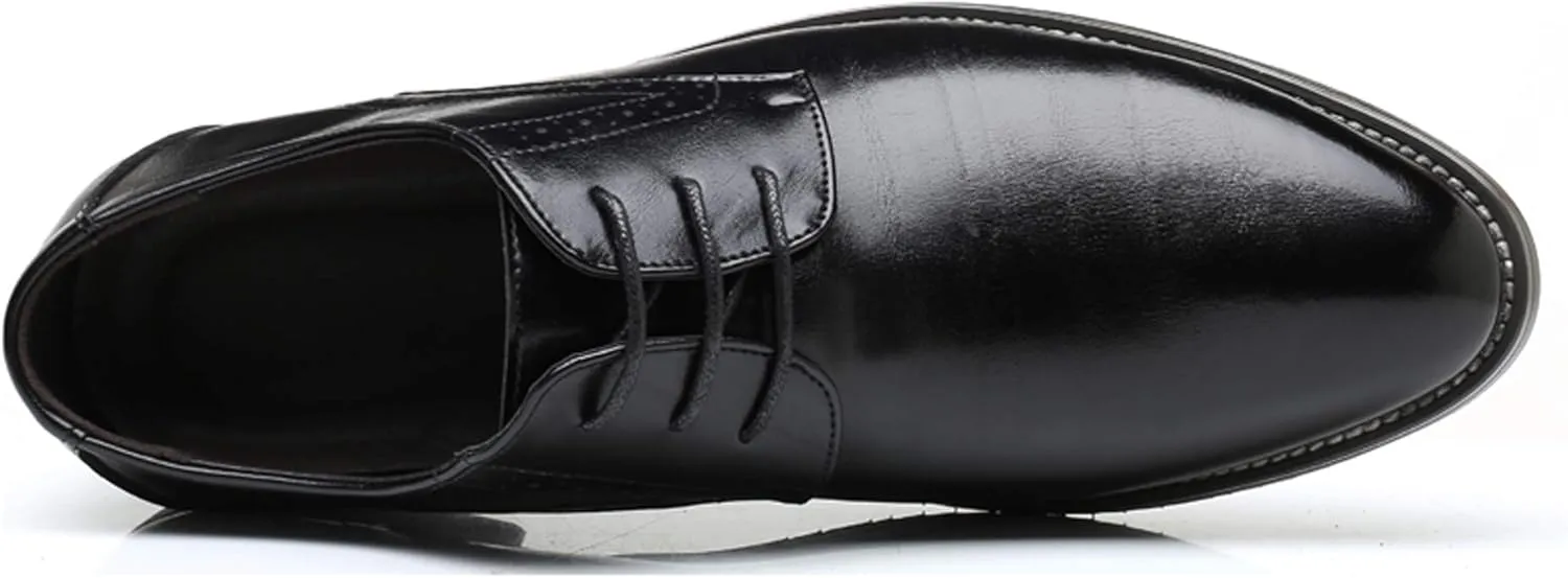 Santimon Men's Oxford Shoes Classic Formal Business Pointed Toe Lace Up Dress Shoes