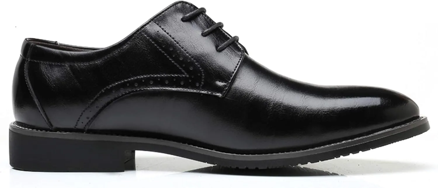 Santimon Men's Oxford Shoes Classic Formal Business Pointed Toe Lace Up Dress Shoes