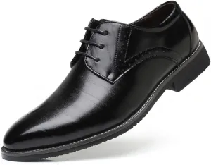 Santimon Men's Oxford Shoes Classic Formal Business Pointed Toe Lace Up Dress Shoes