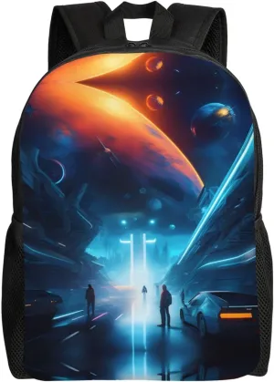 Science Fiction Future Waterproof Backpack - Unisex Travel, Work, Business and Commuter Bag with Laptop