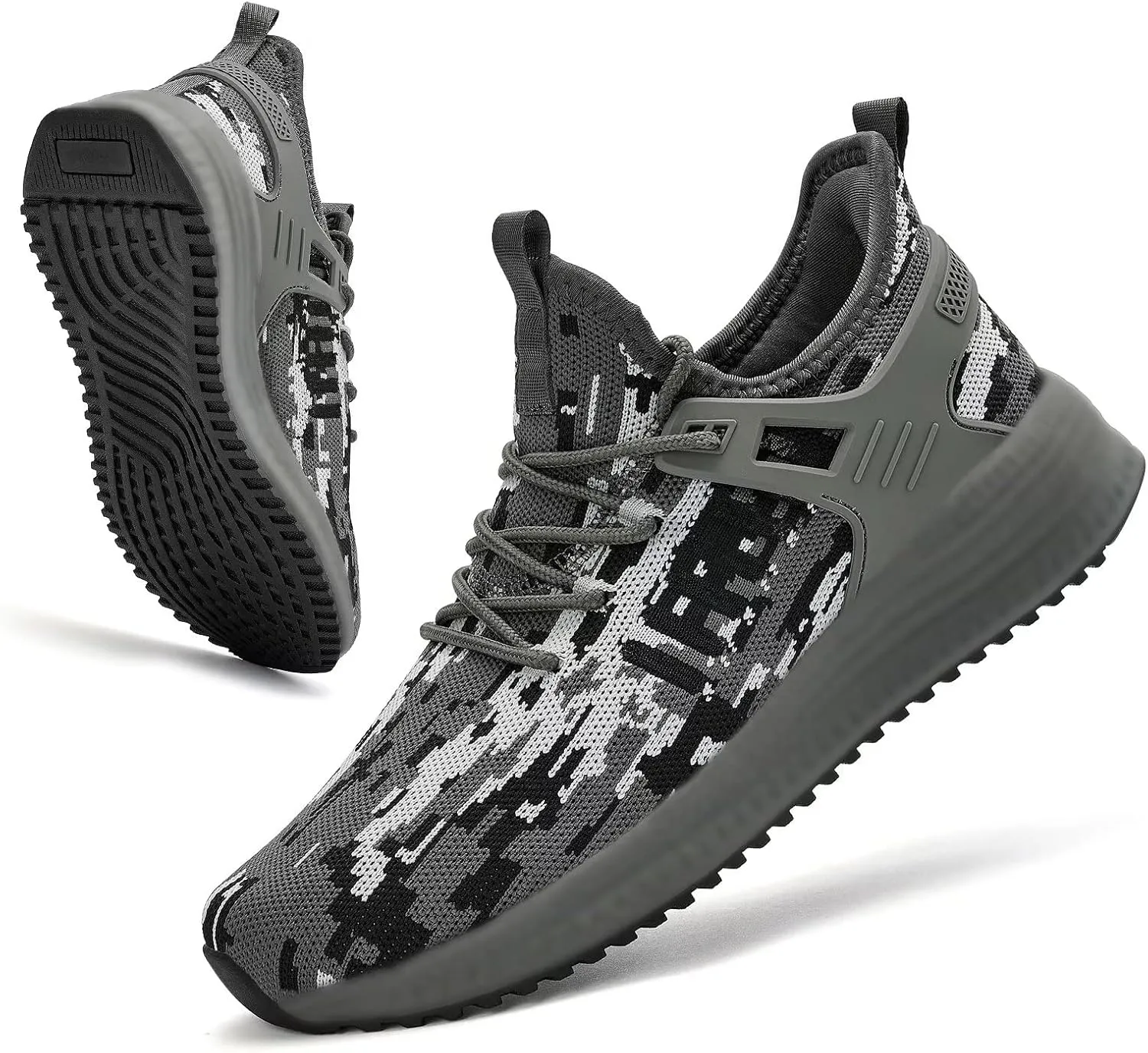 SDolphin Men's Running Shoes Sneakers - Tennis Workout Walking Gym Athletic Rubber Sole Breathable Comfortable Non Slip Fashion Shoes