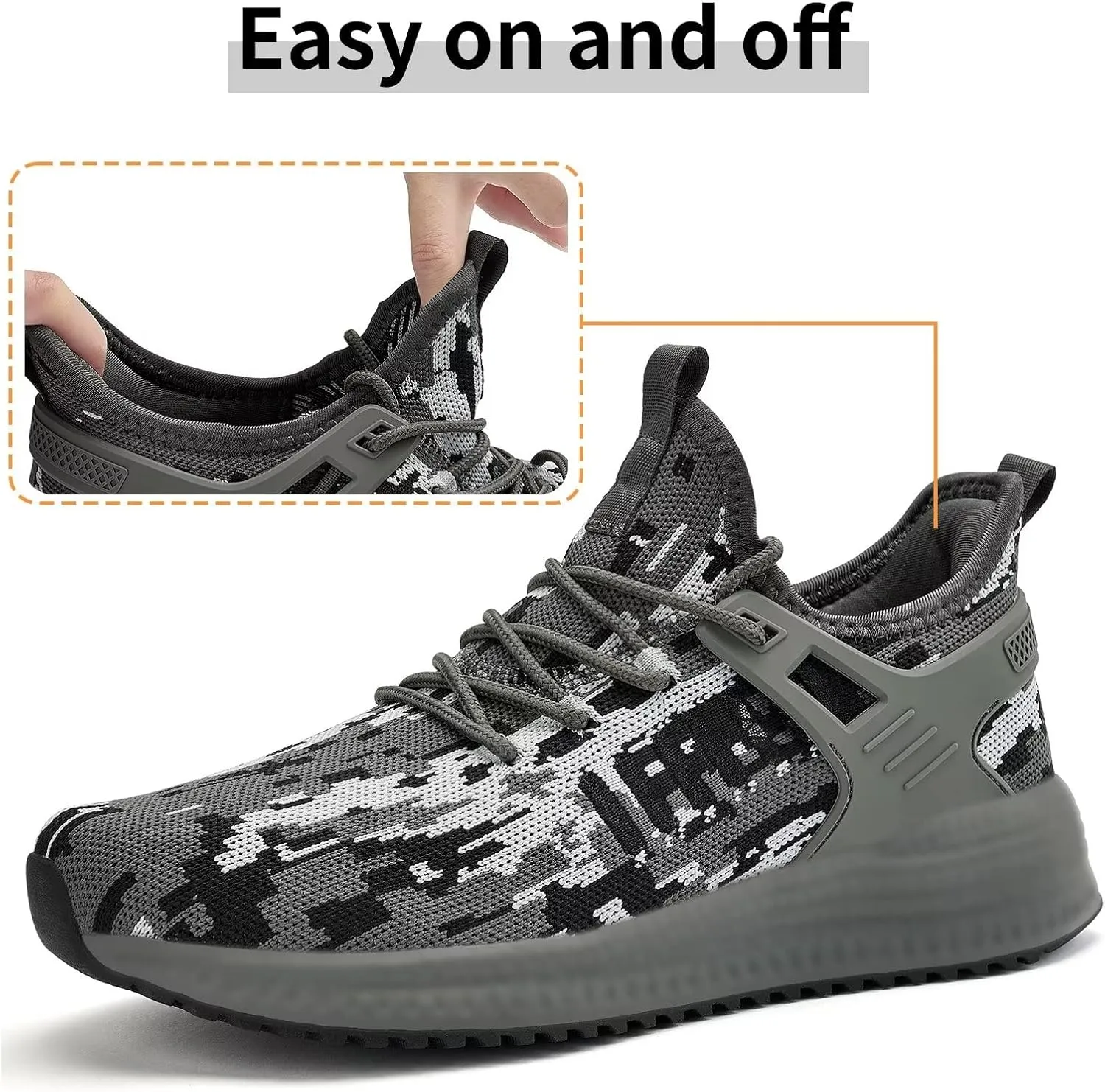 SDolphin Men's Running Shoes Sneakers - Tennis Workout Walking Gym Athletic Rubber Sole Breathable Comfortable Non Slip Fashion Shoes