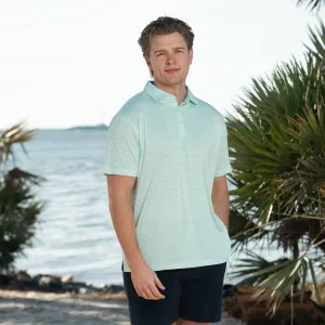 Seafoam Slipknot Pique Feedstripe Polo