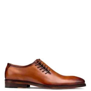 Side Lace-Up Wholecut Leather Oxford Shoes