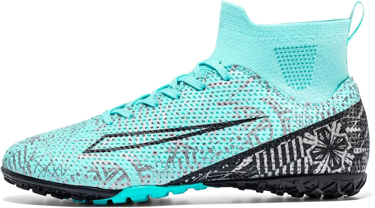 Soccer Cleats for Mens Womens Turf Soccer Shoes Indoor Footall Cleats High Ankle TF AG FG Football Boots Wide Training Sneaker