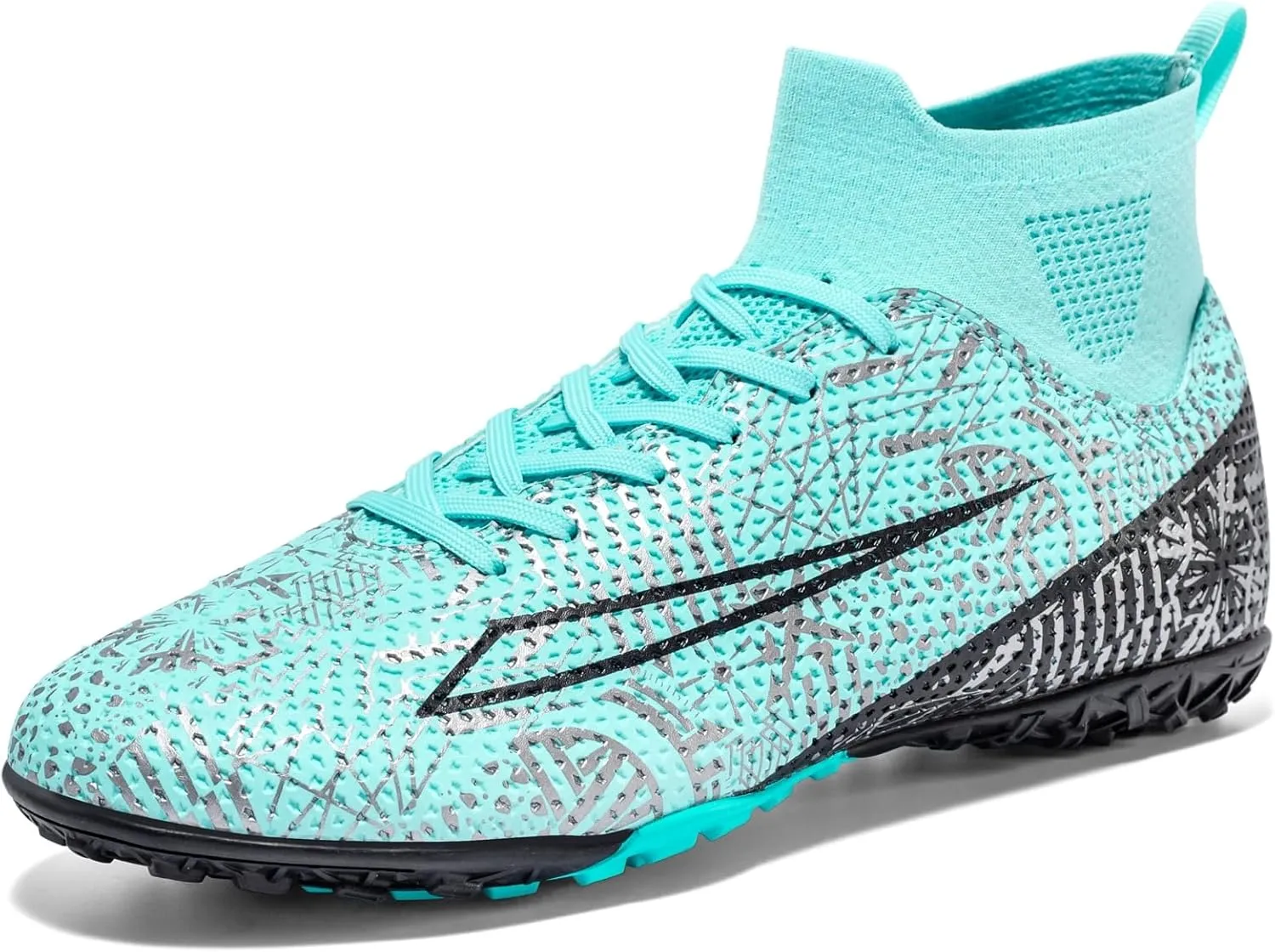 Soccer Cleats for Mens Womens Turf Soccer Shoes Indoor Footall Cleats High Ankle TF AG FG Football Boots Wide Training Sneaker