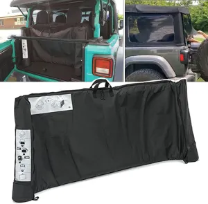 Soft Top Window Storage Bag fits for 2018 2019 2020 2021 2022 2023 2024 2025 Jeep Wrangler JL JLU Sports Sahara Freedom Rubicon Unlimited 2 Door & 4 Door Replace Oem 68358392AC