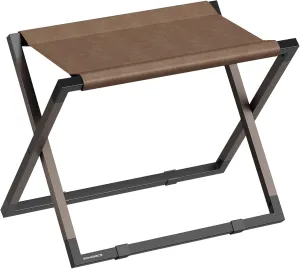 SONGMICS Luggage Rack, Foldable Suitcase Stand, Metal Luggage Holder, Synthetic Leather, Easy to Assemble, for Guest Room, Hotel, Bedroom, Walnut Brown and Ink Black URLR009K01