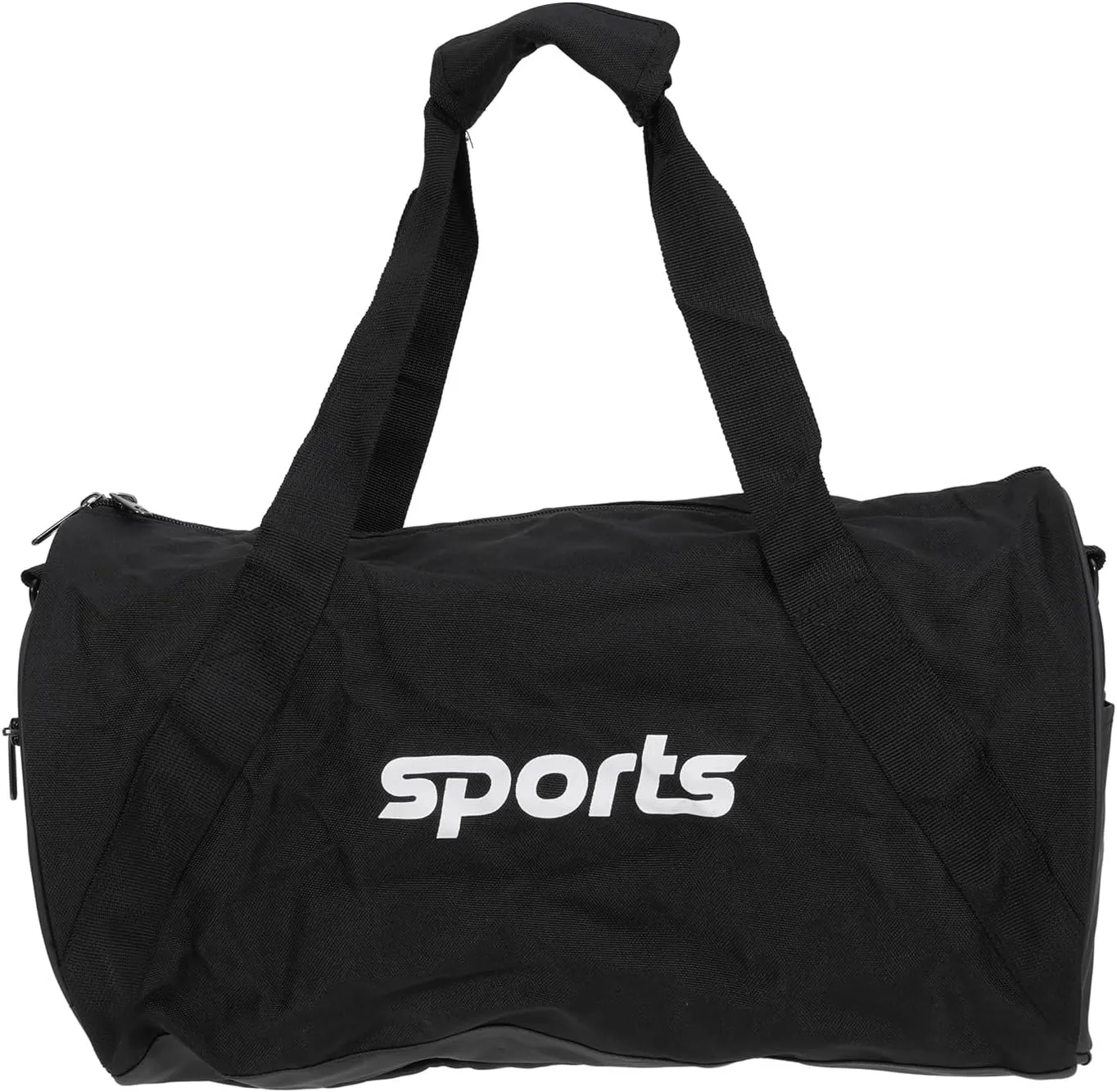 Sports Gym Bag Black Color Cylinder Shape Rain Proof Multifunctional Travel Duffel Bag for Business Trip