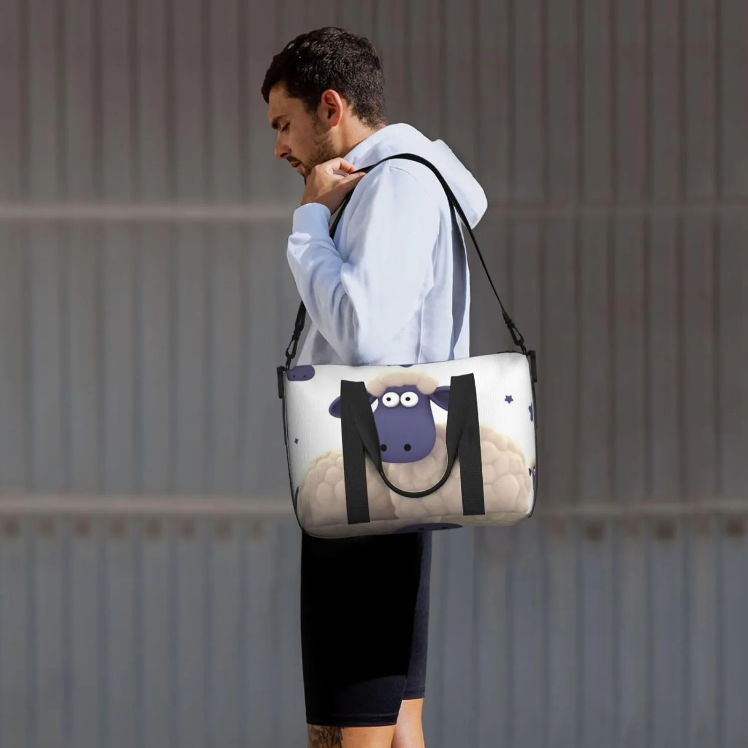 Sports Gym Bag for Women Men Travel Duffel Bag Tote Sheep Weekender Bag Canvas Carry on Overnight Bag for Travel Swimming Fitness Workout Sports Duffle Bag
