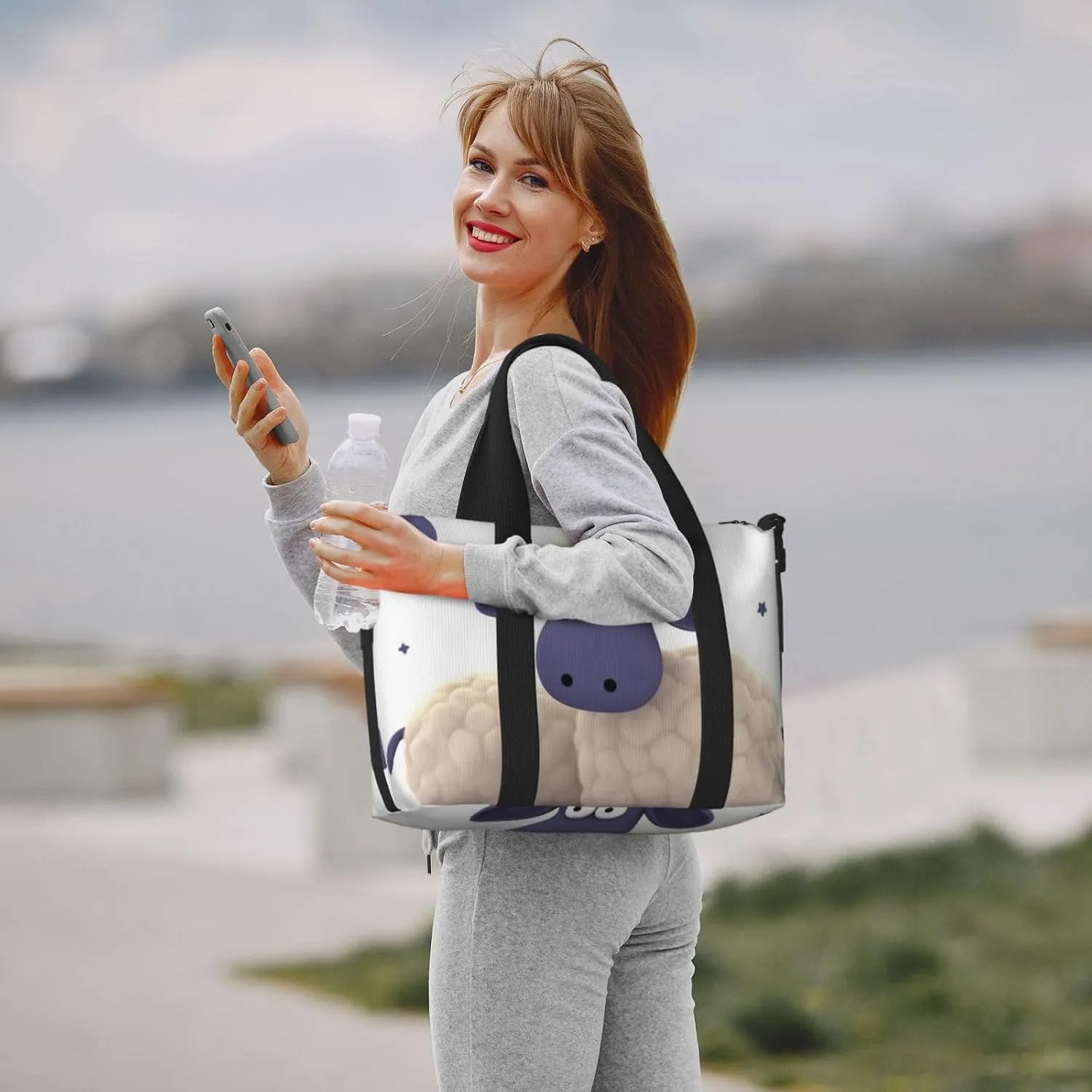 Sports Gym Bag for Women Men Travel Duffel Bag Tote Sheep Weekender Bag Canvas Carry on Overnight Bag for Travel Swimming Fitness Workout Sports Duffle Bag