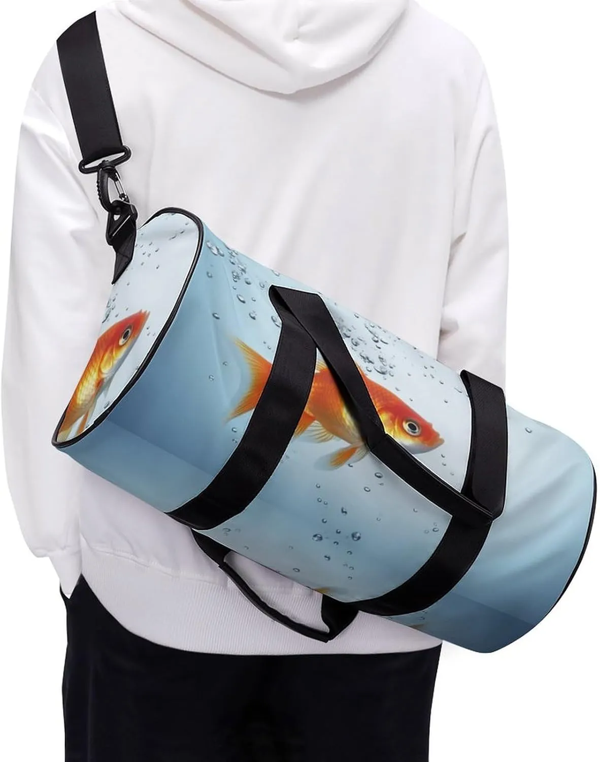 Sports Gym Bag for Women Men Travel Duffel Bag Tote Weekender Bag Fish In Water Carry on Overnight Bag for Travel Swimming Fitness Workout Sports Duffle Bag
