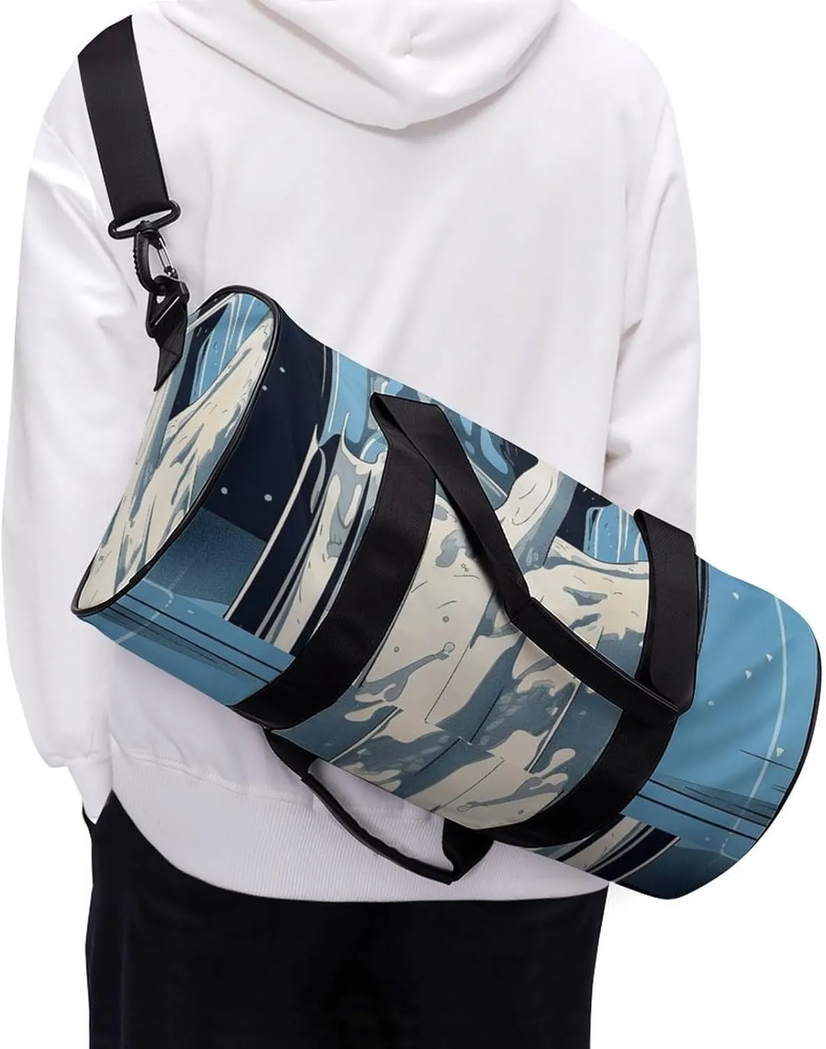 Sports Gym Bag for Women Men Travel Duffel Bag Tote Weekender Bag Glass of Milk Carry on Overnight Bag for Travel Swimming Fitness Workout Sports Duffle Bag