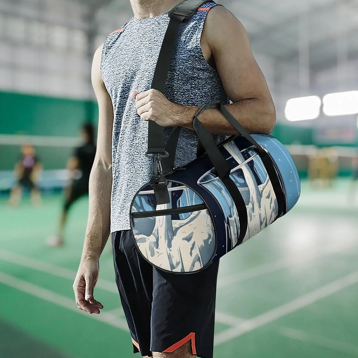 Sports Gym Bag for Women Men Travel Duffel Bag Tote Weekender Bag Glass of Milk Carry on Overnight Bag for Travel Swimming Fitness Workout Sports Duffle Bag