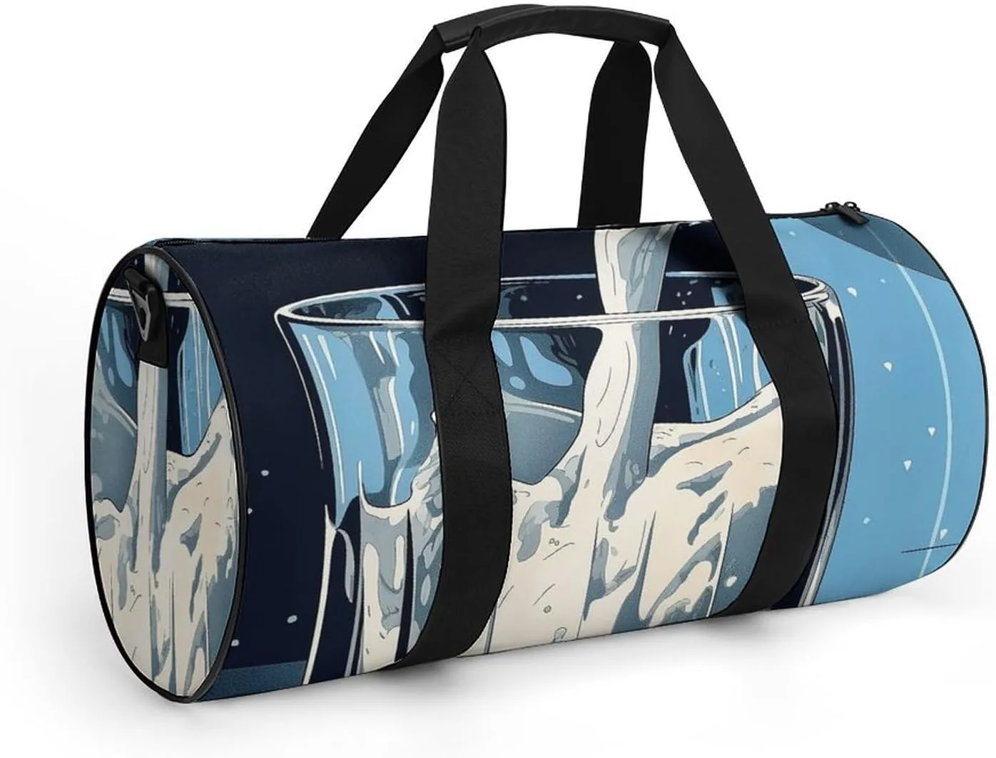 Sports Gym Bag for Women Men Travel Duffel Bag Tote Weekender Bag Glass of Milk Carry on Overnight Bag for Travel Swimming Fitness Workout Sports Duffle Bag