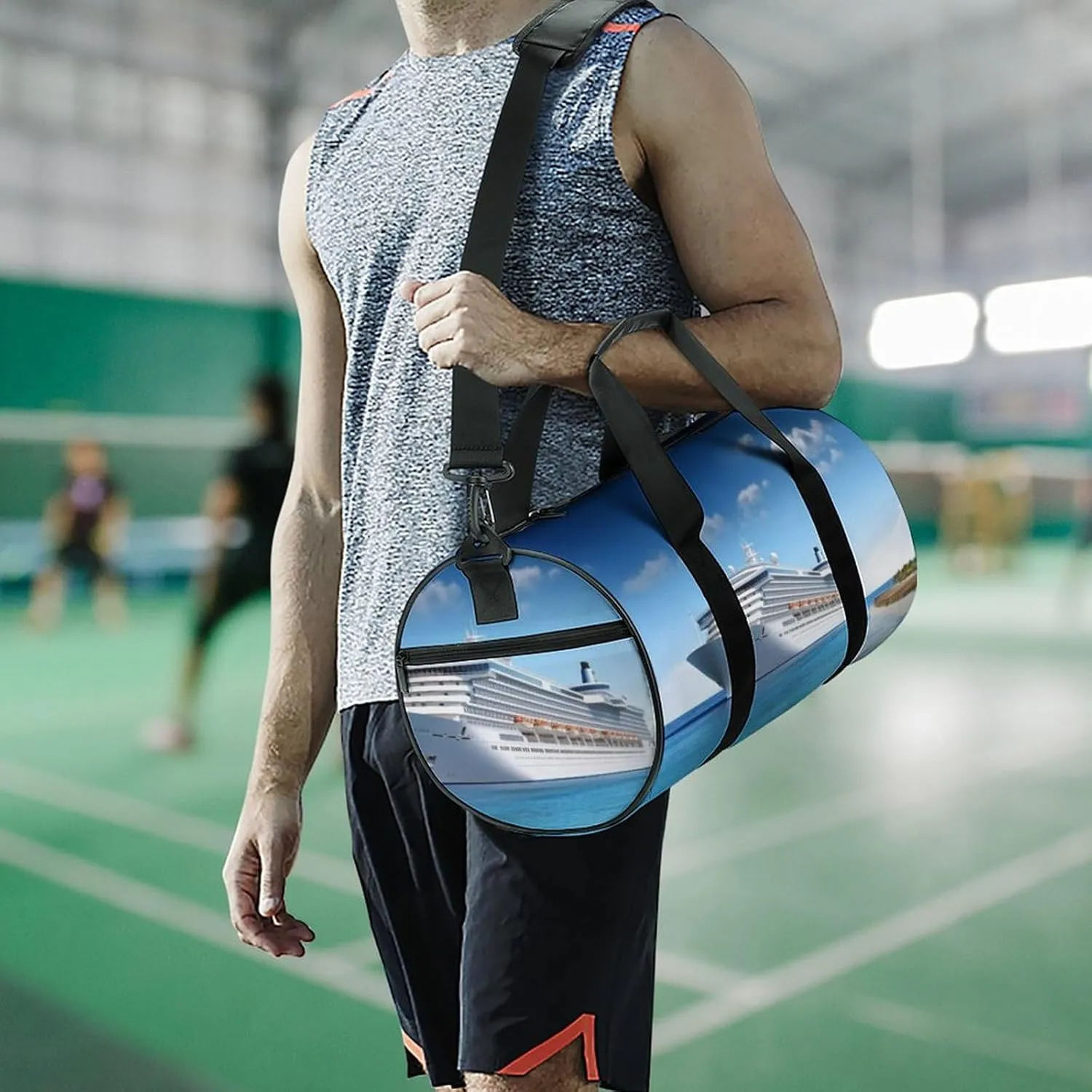 Sports Gym Bag for Women Men Travel Duffel Bag Tote Weekender Bag Seaside Cruise Ship Carry on Overnight Bag for Travel Swimming Fitness Workout Sports Duffle Bag