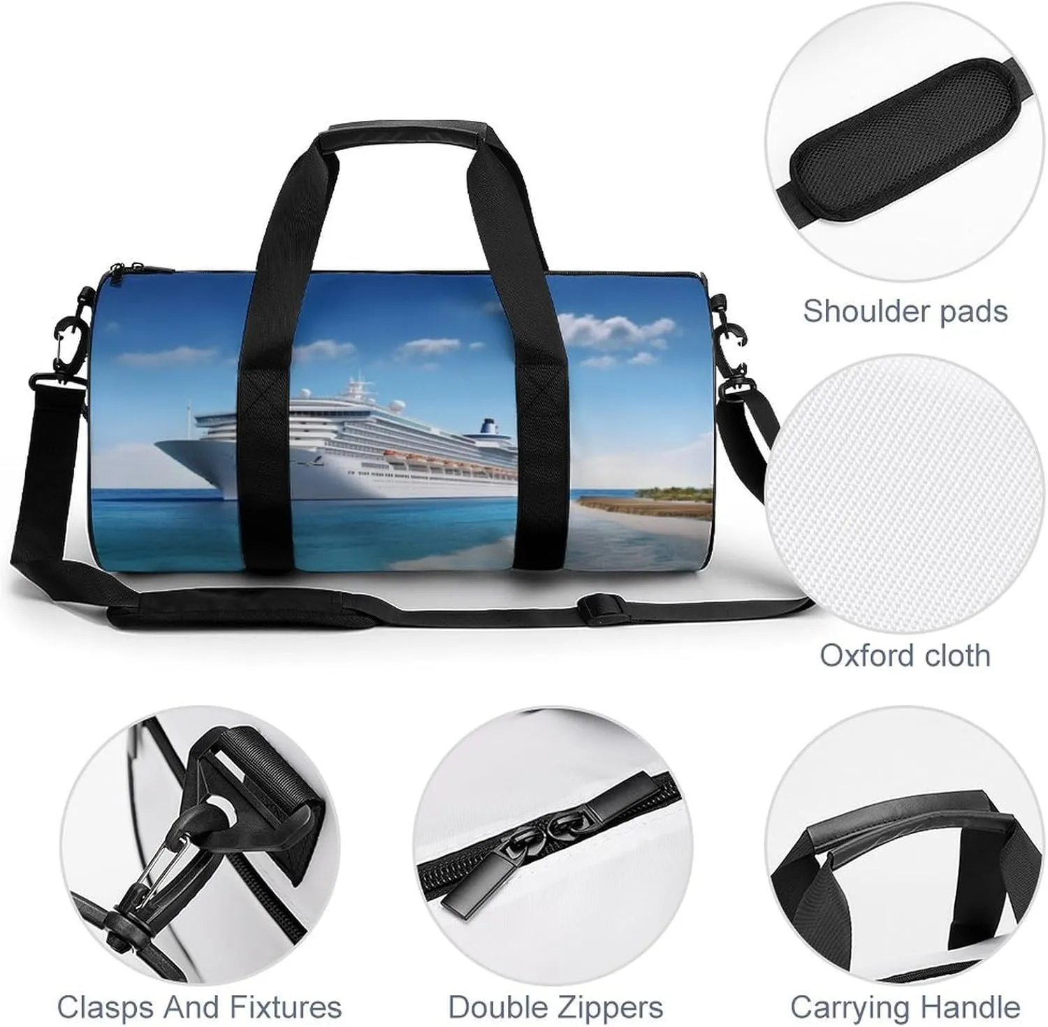 Sports Gym Bag for Women Men Travel Duffel Bag Tote Weekender Bag Seaside Cruise Ship Carry on Overnight Bag for Travel Swimming Fitness Workout Sports Duffle Bag