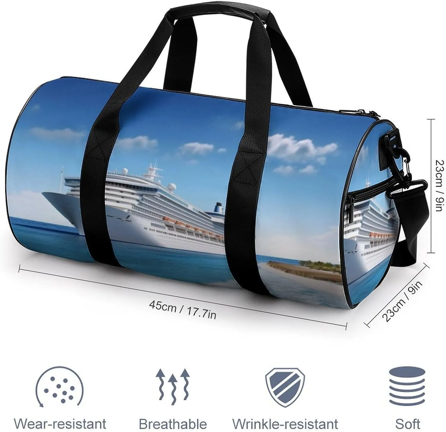 Sports Gym Bag for Women Men Travel Duffel Bag Tote Weekender Bag Seaside Cruise Ship Carry on Overnight Bag for Travel Swimming Fitness Workout Sports Duffle Bag