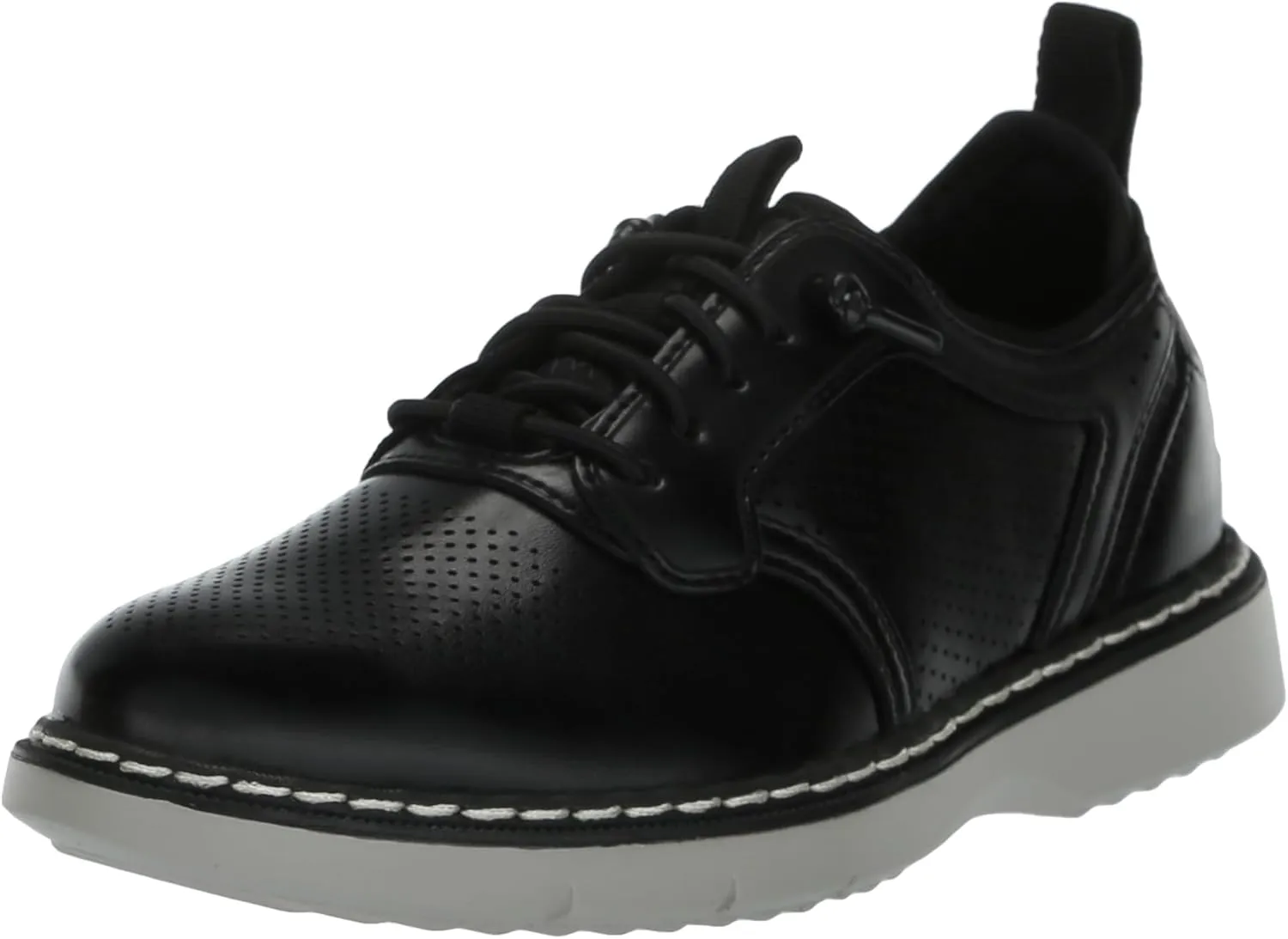 Stacy Adams Boy's Sync Elastic Lace Sneaker, Black, 2 Big Kid