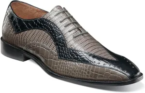 Stacy Adams Men's Tallero Lace Up Oxford, Black/Gray, 9.5 Wide