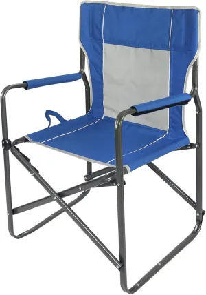 Steel Folding Director Chairs for Adults Heavy Duty, Portable Lightweight Camping Chair Outdoor Indoor for Patio Lawn Travel Sports Fishing, Blue