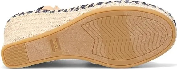 Strap Heel Ankle Marisol Toe Navy Wedge Buy-one-get-one Open Innovative functionality Leather Sandals Toms Canvas