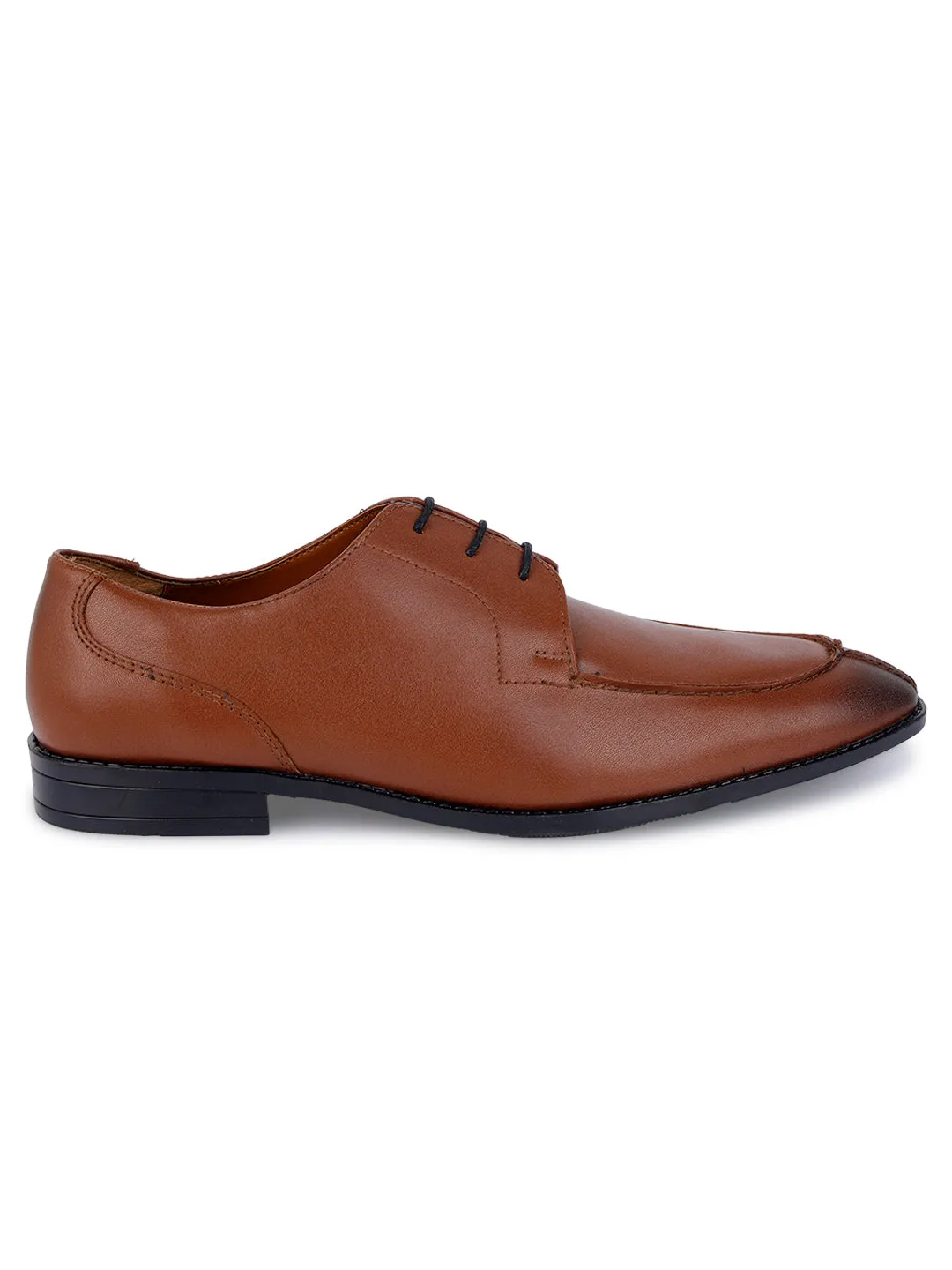 Tan Handcrafted Derby Laceups Shoes