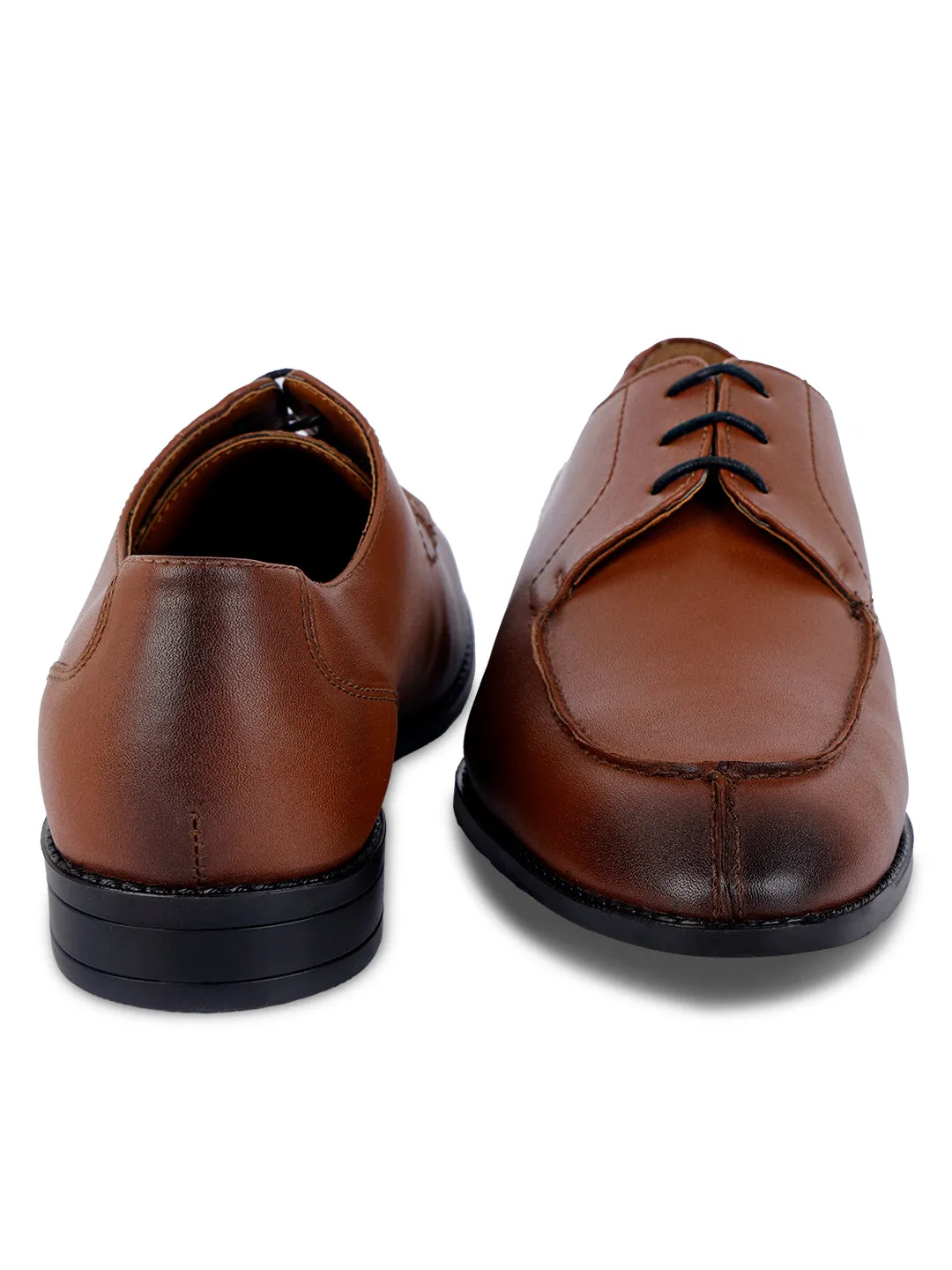 Tan Handcrafted Derby Laceups Shoes