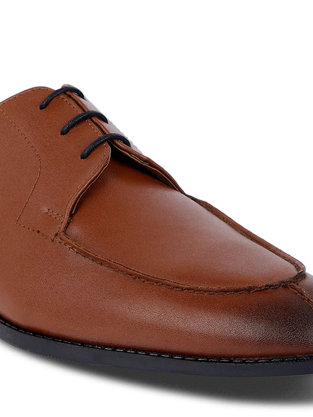 Tan Handcrafted Derby Laceups Shoes