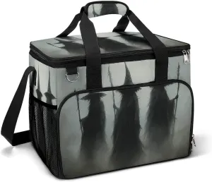 Three Dark Witches Holding Wands Camping Cooler Bags Insulated Beach Cooler Portable Leak Proof Camping Cooler with Shoulder Strap