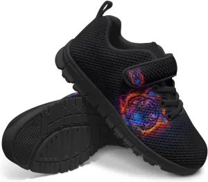 Tiger Print Kids Barefoot Shoes for Little Boys Winter Ankle Running Athletic Walking Strap Sneakers