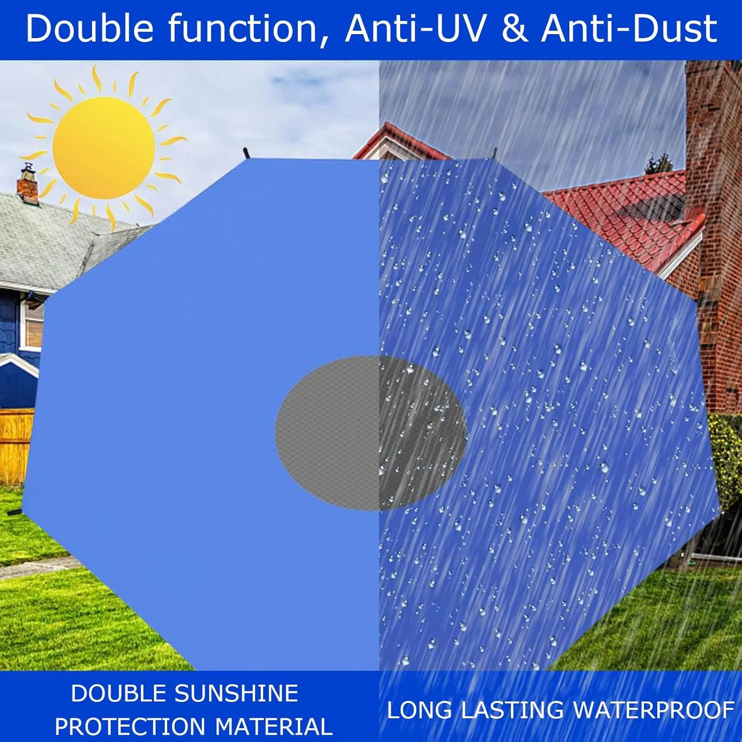 Trampoline Shade Cover, Sun-Protection Trampoline Canopy, Easy to Install, Backyard Playground Anti-UV Trampolines Sunshade