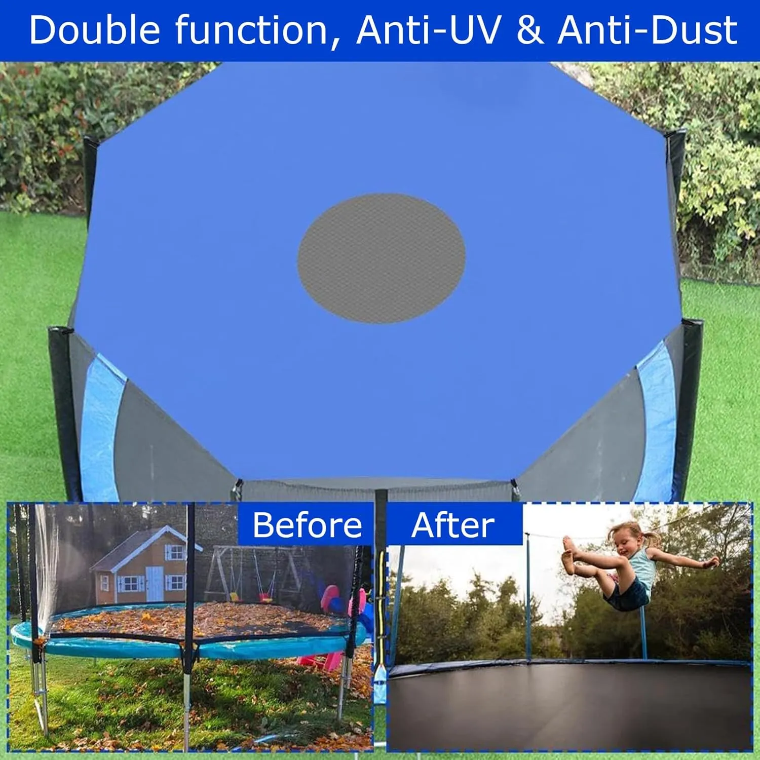 Trampoline Shade Cover, Sun-Protection Trampoline Canopy, Easy to Install, Backyard Playground Anti-UV Trampolines Sunshade