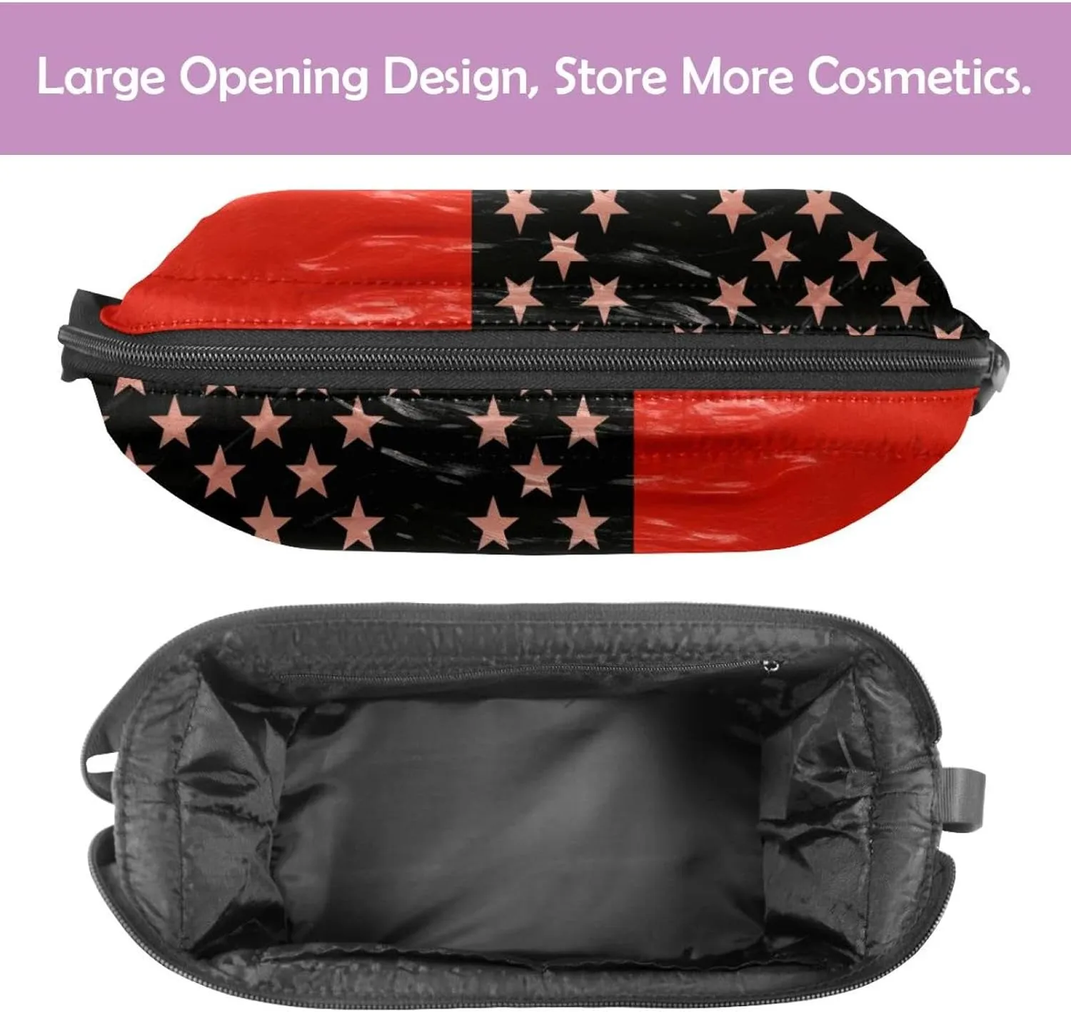 Travel Toiletry Bag,Small Makeup Bag,Watermelon African American Flag,Make up Bags for Women