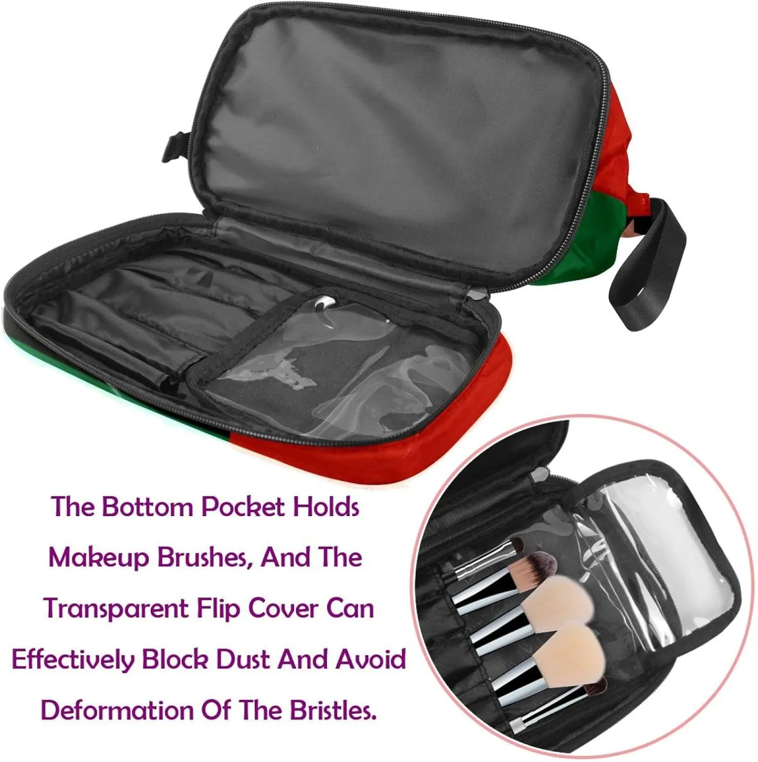 Travel Toiletry Bag,Small Makeup Bag,Watermelon African American Flag,Make up Bags for Women