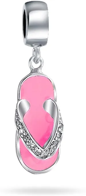 Tropical Vacation Lounge Chair Cocktail Drink Bird Parrot Swimmer Goggles Sunglasses Flip Flop Sandal Pineapple Beach Palm Tree Charm Bead For Women Teen .925 Sterling Silver Fits European Bracelet