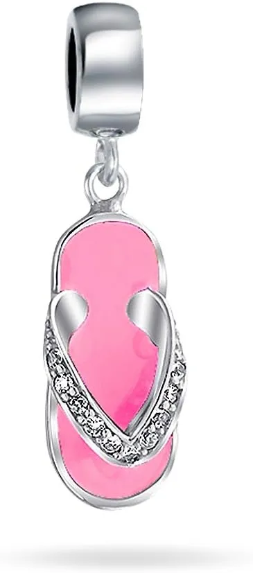 Tropical Vacation Lounge Chair Cocktail Drink Bird Parrot Swimmer Goggles Sunglasses Flip Flop Sandal Pineapple Beach Palm Tree Charm Bead For Women Teen .925 Sterling Silver Fits European Bracelet