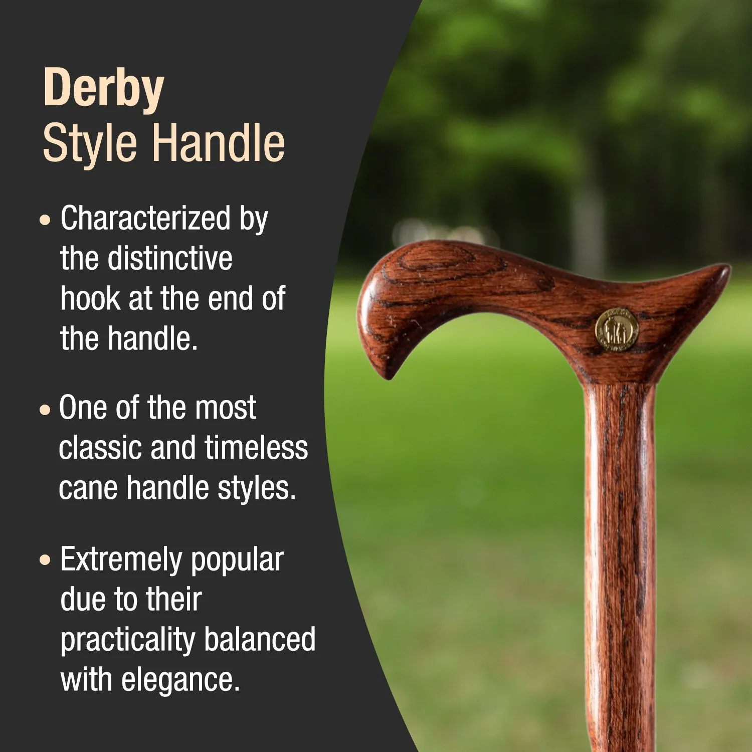 Twisted Oak Derby Handcrafted Walking Cane