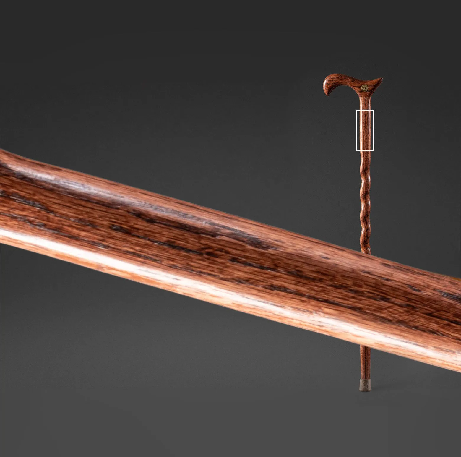 Twisted Oak Derby Handcrafted Walking Cane